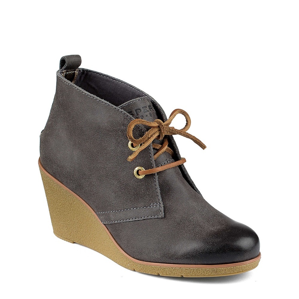 Sperry Harlow Burnished Leather Wedge Bootie